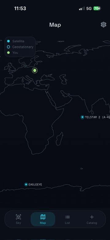 Live map view centred on the user's location